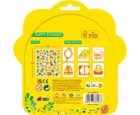 AVENIR Pufīgās uzlīmes Dzīvnieki Radošās rotaļlietas