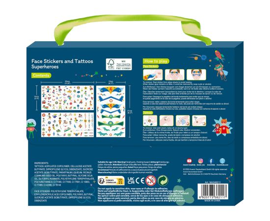 AVENIR Наклейки на лицо и татуировки: Супергерои Творческие игрушки