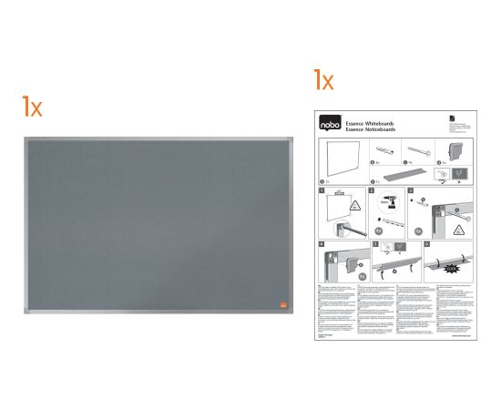 Nobo Tab i filc Essence 1500x1000 szary Baltās tāfeles
