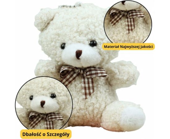 Leantoys Miś Pluszowy Brelok Zawieszka Ozdoba Biały 8cm Мягкие игрушки