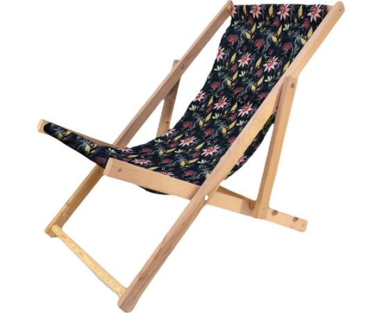 Enero LEŻAK DREWNIANY CLASSIC DARK FLOWERS Шезлонги и пляжные стулья
