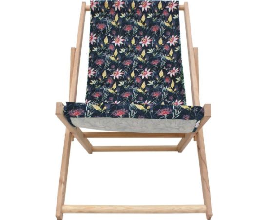 Enero LEŻAK DREWNIANY CLASSIC DARK FLOWERS Шезлонги и пляжные стулья