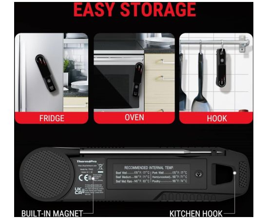 ThermoPro TP622W digitālais momentānais termometrs Grilu piederumi