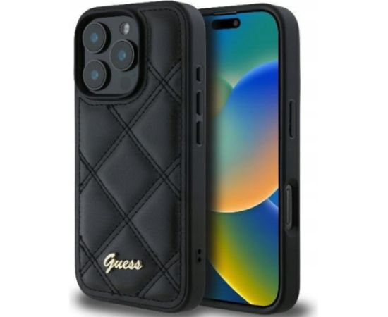 Guess Quilted Metal Logo Case Защитный Чехол для Apple iPhone 16 Pro Max Чехлы - альтернативные