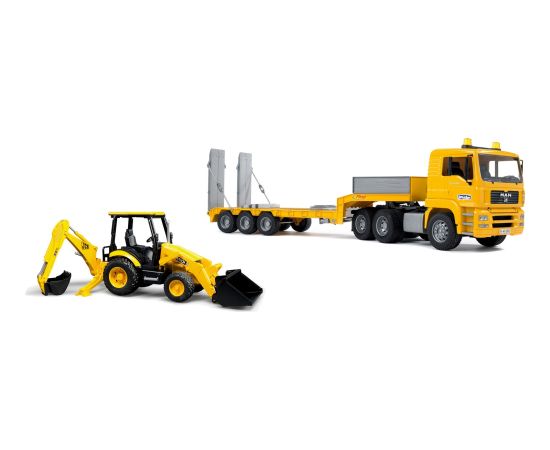 bruder MAN TGA low loader with JCB MIDI backhoe loader, model vehicle Новости - Детские товары