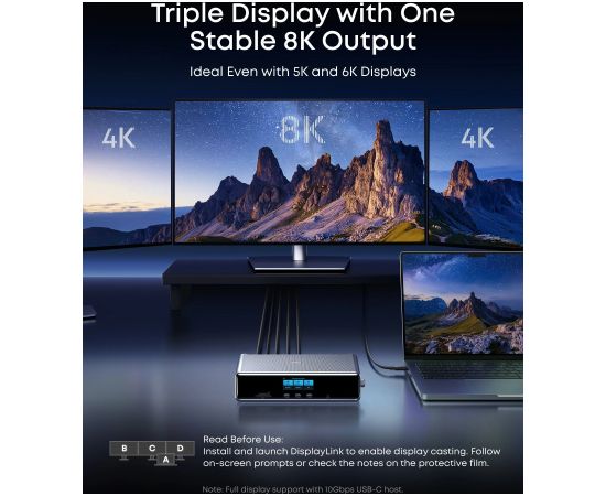 Anker Prime Docking Station (14-in-1, Triple Display, DisplayLink) A83B33A1 Jaunumi - Viedierices
