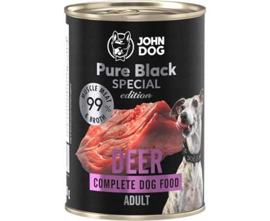 JOHN DOG Pure Black deer - wet dog food - 800g Suņu barība