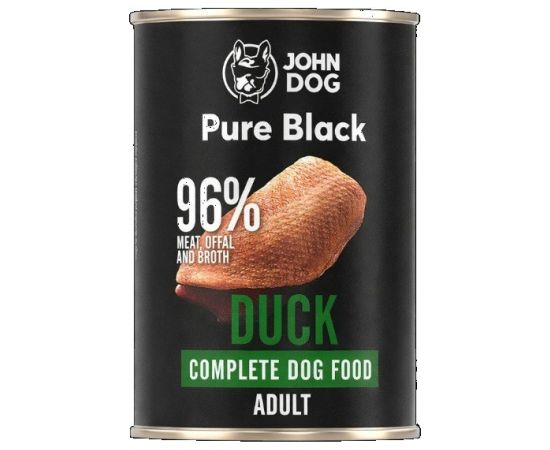JOHN DOG Pure Black Duck - wet dog food - 400g Suņu barība