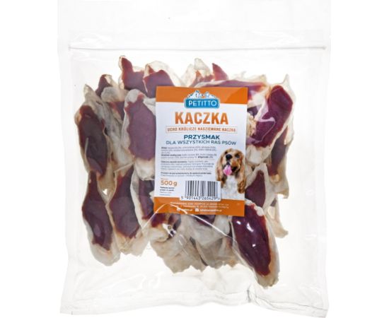 PETITTO Rabbit ear stuffed with duck - dog treat - 500 g Suņu barība