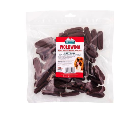 PETITTO Soft beef sausages - dog treat - 500g Suņu barība