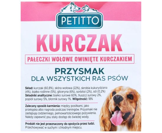 PETITTO Chicken wrapped chopsticks - dog treat - 500 g Suņu barība