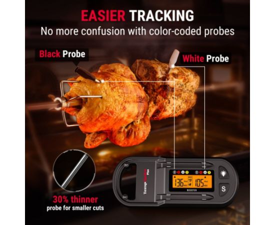 Belaidis Bluetooth mėsos termometras ThermoPro TP972W su 2 zondais Grilu piederumi