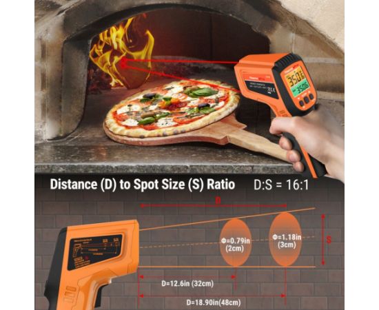 Lazerinis termometras ThermoPro TP450W Picu krāsnis un piederumi