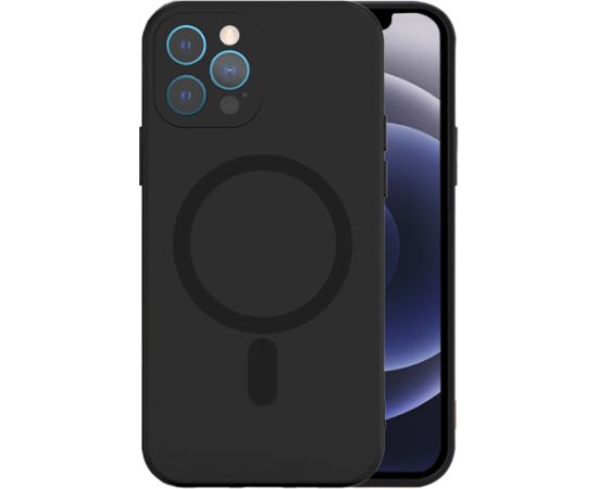 Mocco MagSilicone Soft Back Case Aizmugurējais Silikona Apvalks Priekš Apple iPhone 12 Pro Melns Neoriģinālie Maciņi