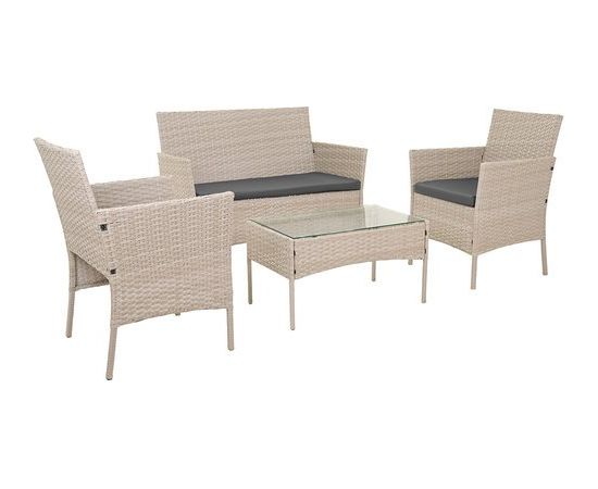 Gardlov Meble ogrodowe rattanowe beżowe Gardlov 26909 Dārza mēbeļu komplekti