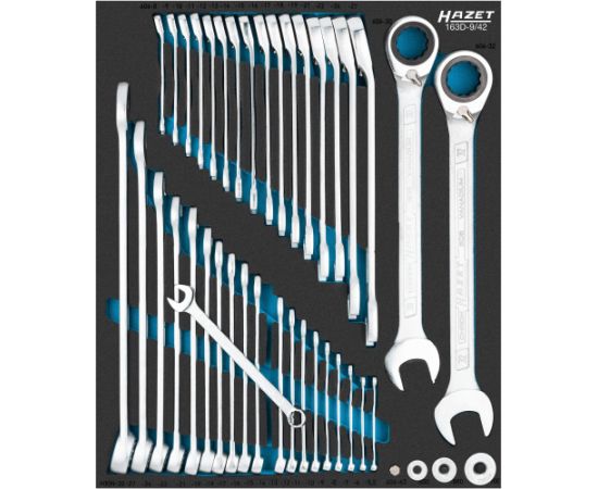 Hazet wrench set 163D-9/42, size 1/2++ (42 pieces, ring wrench with switchable ratchet function) Jaunumi -Dārzam