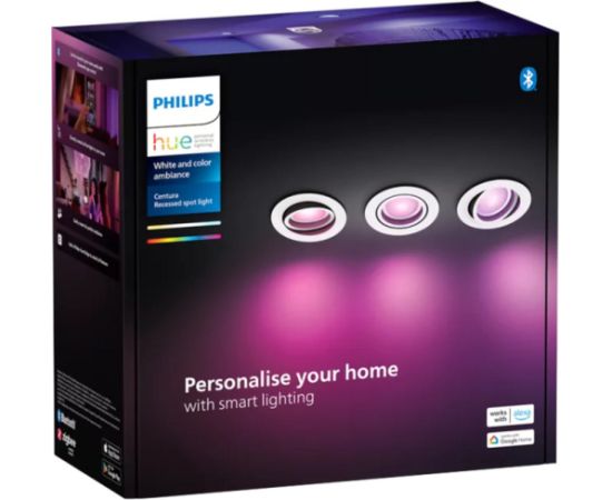 Philips Hue White Ambiance Adore Bathroom recessed and inset downlight (pack of 3) (silver) Декоративное освещение 