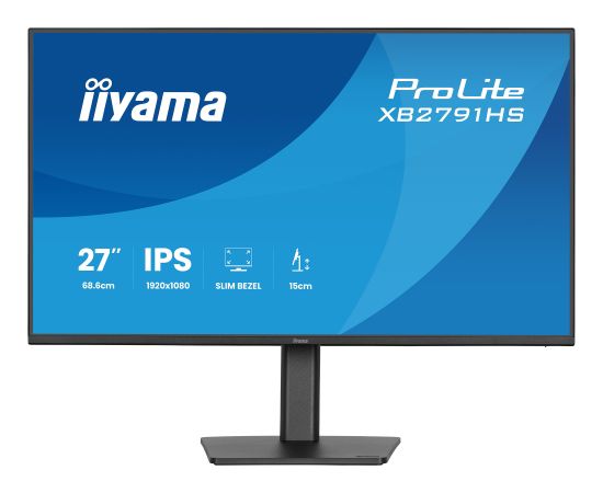 iiyama ProLite XB2791HS-B1 (68.6 cm (27 inch), black (matte), FullHD, IPS, HDMI, DP, speakers, height adjustment, 120Hz panel) Monitori