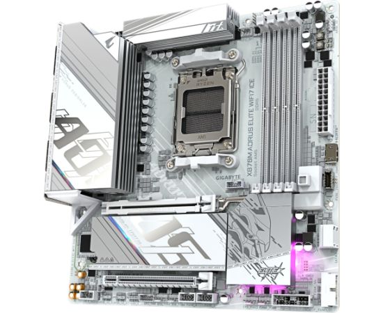 GigaByte X870M AORUS ELITE WIFI7 ICE (white) Материнские платы