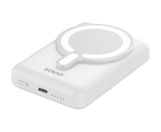 Savio BA-13 power bank 10000 mAh Wireless charging White Power-банки