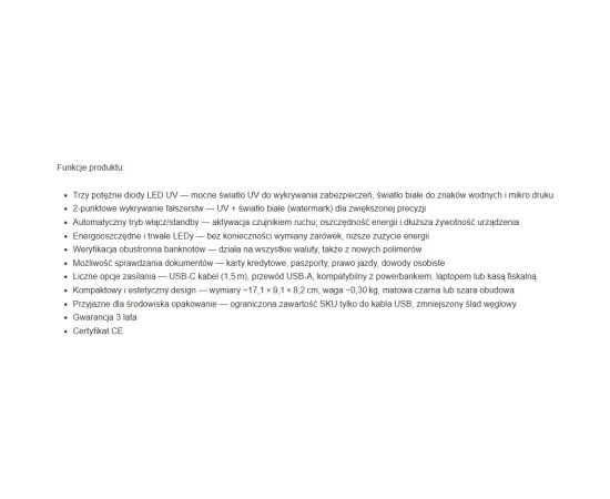 Safescan 75 LED UV banknote tester Naudas skaitītāji un detektori