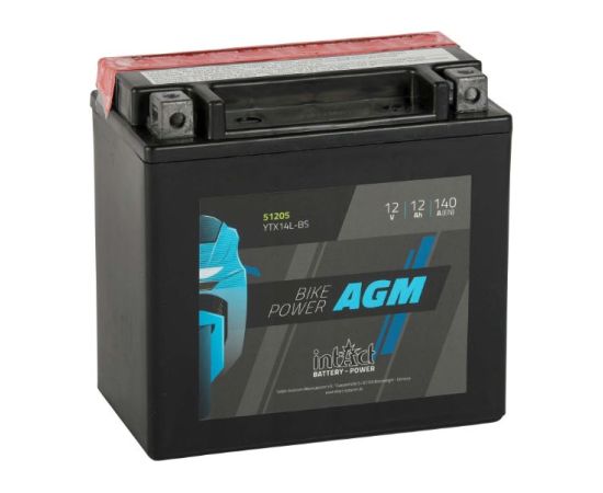 12Ah 140A IntAct AGM 51205 moto akumulators 150x87x147mm Akumulatori