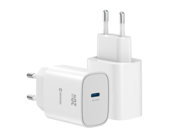 Swissten Edge Сетевое зарядное устройство USB-C GaN 20W White Зарядные устройства