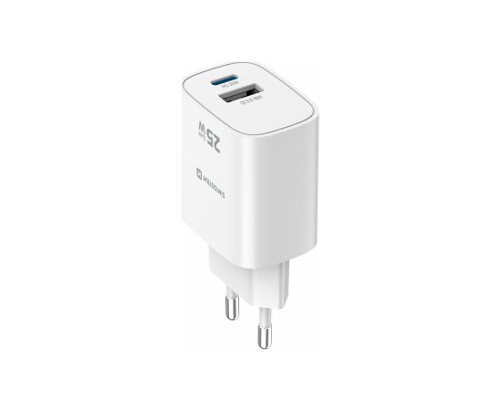 Swissten Edge Сетевое зарядное устройство USB-C PD 25W + USB-A QC 18W White Зарядные устройства