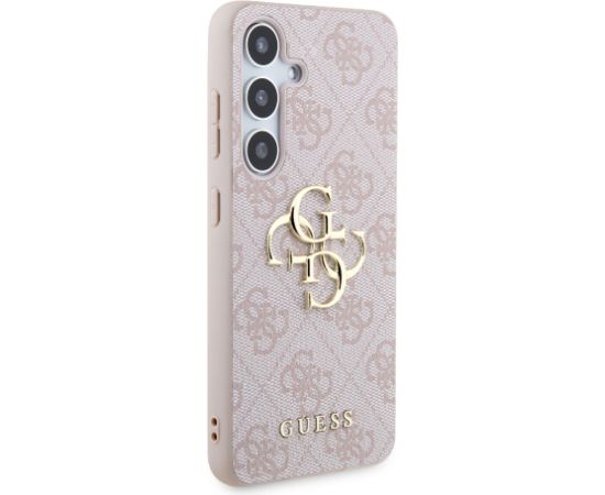 Guess PU 4G Metal Logo Case Aizsargapvalks priekš Samsung Galaxy S24 / rozā Neoriģinālie Maciņi