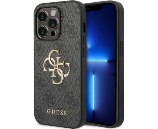 Guess PU Leather 4G Metal Logo Case Aizsargapvalks Priekš Apple iPhone 15 Pro Max Neoriģinālie Maciņi