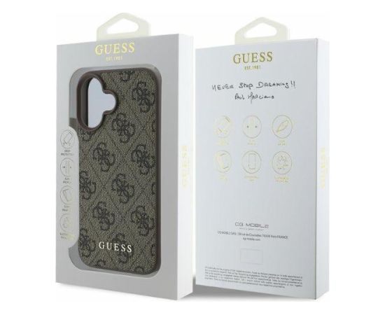 Guess GUHCP16SG4GFBR Aizmugurējais Apvalks Priekš Apple iPhone 16 Neoriģinālie Maciņi