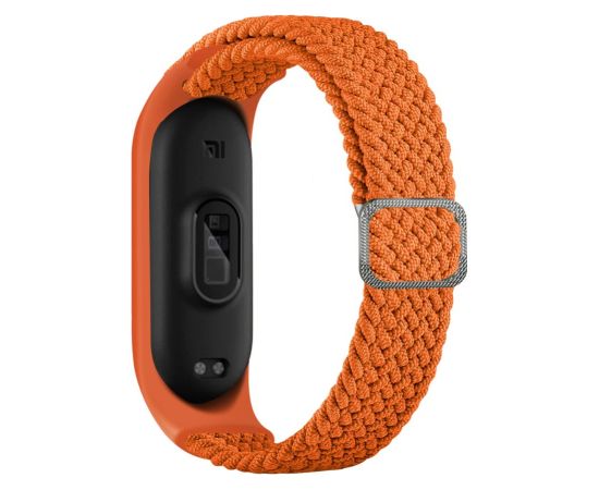 iLike   Mi Band 3/4/5/6 Braided Fabric Strap Orange Smart pūlksteņu aksesuāri