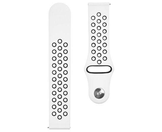 Tactical   20mm Double Silicone Watch Band White Black Smart-Watch aksesuāri