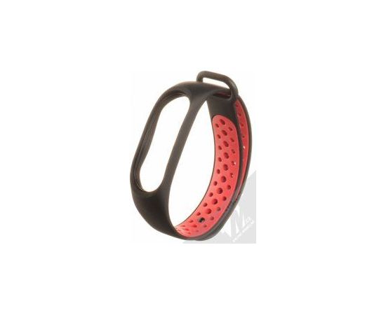 Tactical Xiaomi  Mi Band 3/4 Double Silicone Black Red Smart-Watch aksesuāri