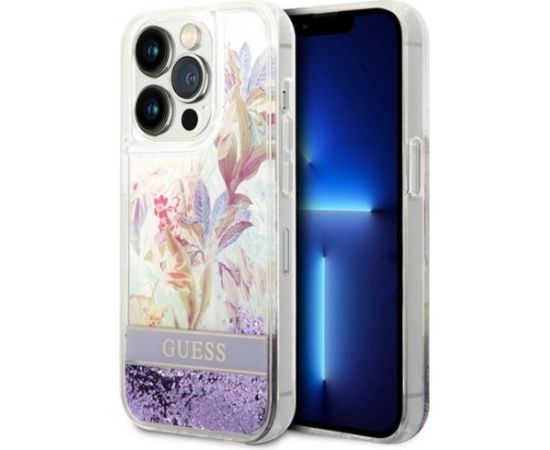 Guess Apple  iPhone 14 Pro Max 6,7 hardcase Flower Liquid Glitter Чехлы - альтернативные