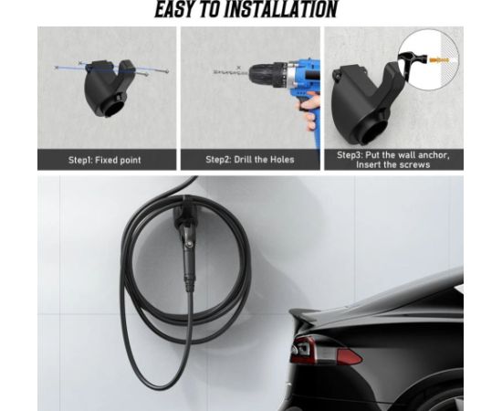iLike   EV Charge EV2405 Type 2 EV Charging Cable Holder with Plug Dock Wall Bracket Jaunumi - Audio-Video