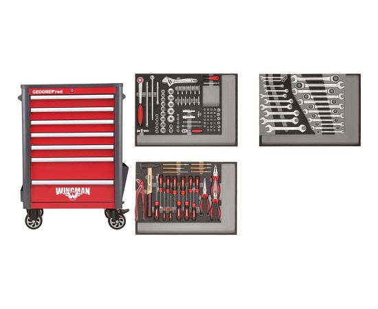 Gedore red tool trolley WINGMAN (red, incl. 129 tools) Jaunumi -Dārzam
