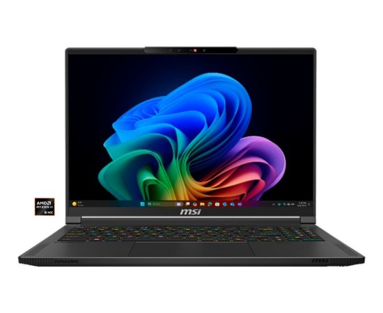 MSI Stealth A16 AI+ A3XWIG-043 (black, AMD Ryzen AI 9 HX 370, NVIDIA GeForce RTX 5080, 32 GB LPDDR5X, 2 TB (2 TB SSD), Windows 11 Home) - German - DE Layout Portatīvie datori