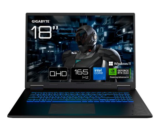 GigaByte GAMING A18 PRO DYJ (black, Intel Core? 7 240H, NVIDIA GeForce RTX 5080, 32 GB DDR5, 1 TB (1 TB SSD), Windows 11 Home) - German - DE Layout Portatīvie datori