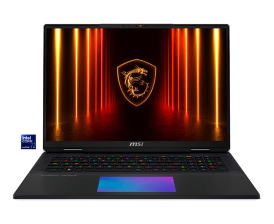 MSI Titan 18 HX AI A2XWJG-656 (black/silver, Intel Core? Ultra 9 285HX, NVIDIA GeForce RTX 5090, 64 GB DDR5, 6 TB (2 TB SSD & 2 TB SSD & 2 TB SSD), Windows 11 Pro) - German - DE Layout Portatīvie datori