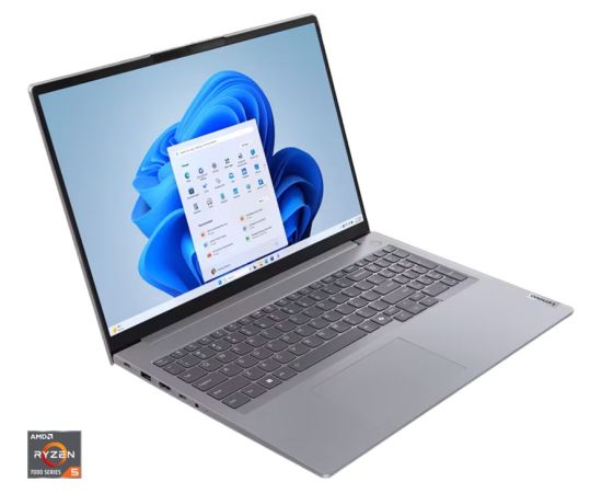 Lenovo ThinkBook 16 G7 ARP (21MW001WGE) (gray, AMD Ryzen 5 7535HS, AMD Radeon 660M, 16 GB DDR5, 512 GB (512 GB SSD), Windows 11 Pro) - German - DE Layout Portatīvie datori