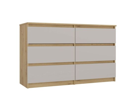 Top E Shop M6 MALWA CHEST OF DRAWERS 120CM 6 DRAWERS COLOUR ARTISAN OAK/CASHMERE Новинки Для дома и сада 