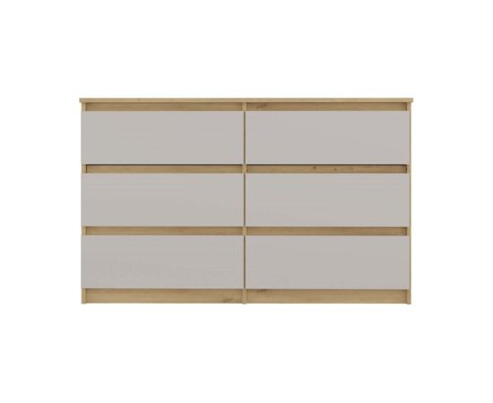 Top E Shop M6 MALWA CHEST OF DRAWERS 120CM 6 DRAWERS COLOUR ARTISAN OAK/CASHMERE Новинки Для дома и сада 