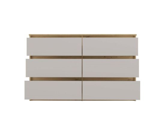 Top E Shop M6 MALWA CHEST OF DRAWERS 120CM 6 DRAWERS COLOUR ARTISAN OAK/CASHMERE Новинки Для дома и сада 