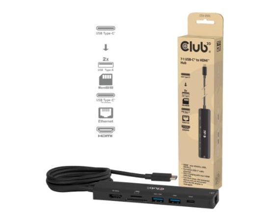 I O HUB 7IN1 USB-C HDMI 140W CSV-2555 CLUB3D USB / Type-C Hub