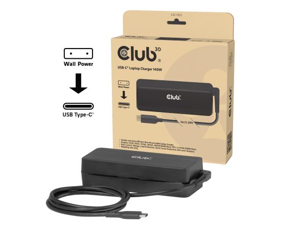 NB CHARGER USB-C 140W CAC-1932 CLUB3D Новинки смартфонов и телефонов