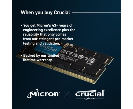 NB MEMORY 96GB DDR5-5600 SO KIT2 CT2K48G56C46S5 CRUCIAL RAM Operatīvā atmiņa