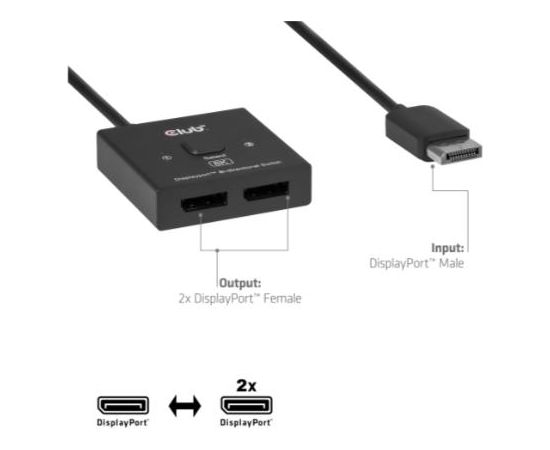 VIDEO SWITCH DP 2IN-1 CSV-1009 CLUB3D Сетевые кабели, провода