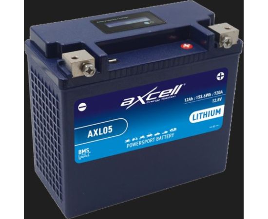 12.8V 720A Axcell LITHIUM litija moto akumulators 175x87x155mm Akumulatori