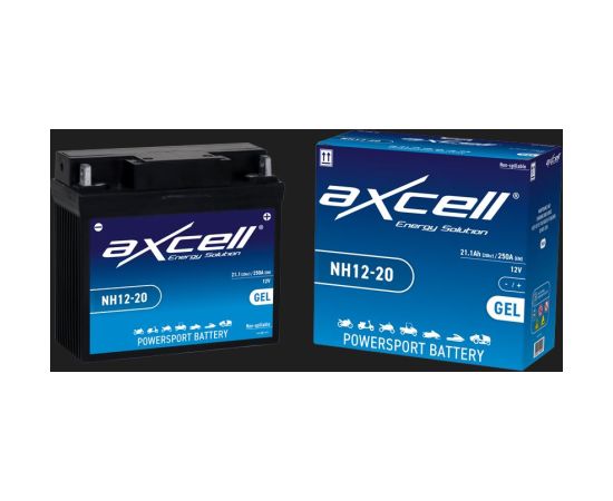 21.1Ah 250A Axcell GEL moto akumulators 186x82x171 Akumulatori